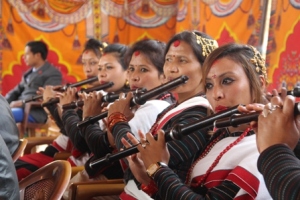 Ladies playing flute